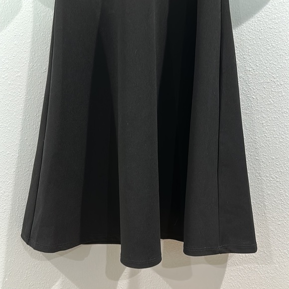 The Vanity Room black mock neck 3/4 puff sleeve circle skater dress mini - Picture 4 of 5